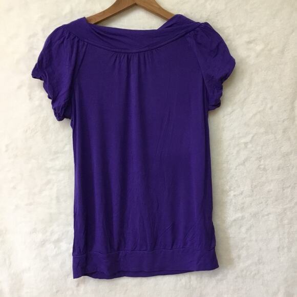 BCBGMaxAzria Purple Short Sleeve Top - Picture 8 of 11